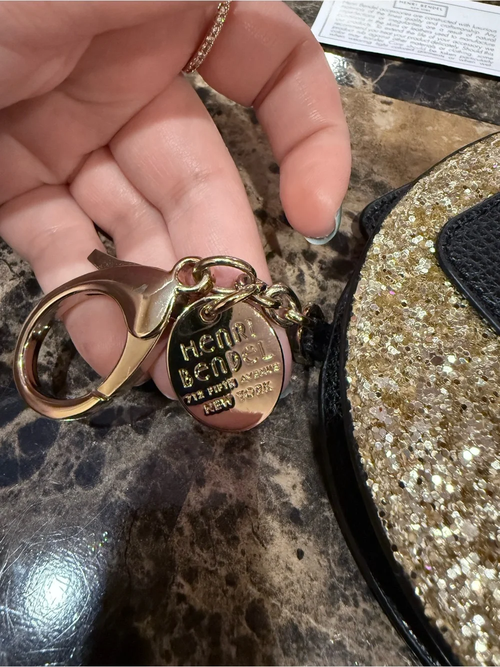 Henri Bendel Robot Gold Glitter 🤖 Coin Purse Bag Charm
